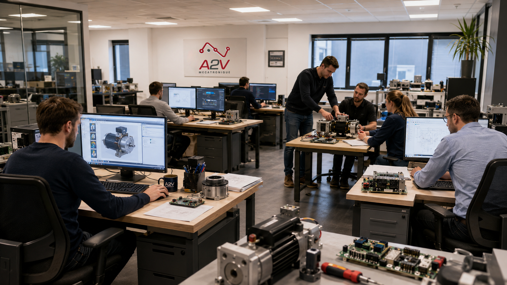 Équipe d'ingénieurs du bureau d'études A2V